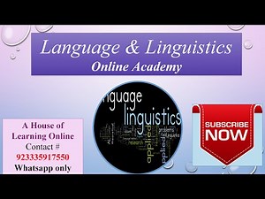 Language and Linguistics Sociolinguistics Lecture No 1 An Introduction to Sociolinguistics