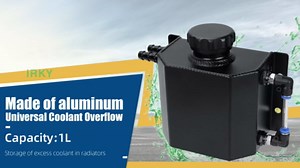 Coolant Overflow Tank,Universal 1L Radiator Overflow Tank with Teflon Tape,Aluminum Reservoir Expansion Tank (Black)