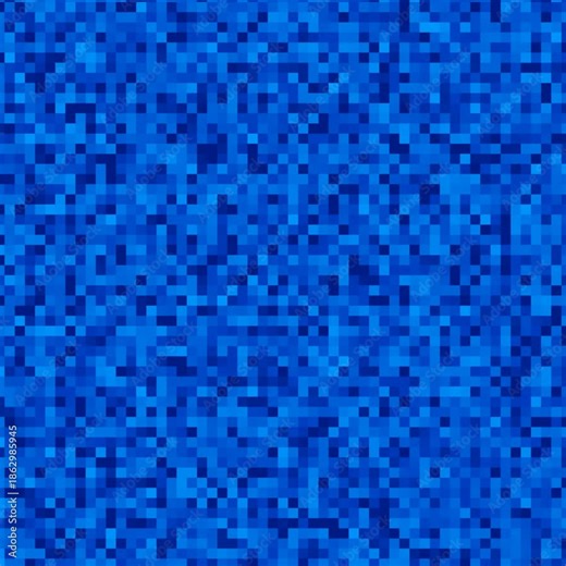 Digital Blue Block Grid Pattern Chaning Color On Blue Background Animation - 4K Square Video 10 seconds Loop