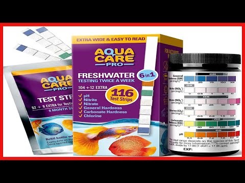 Freshwater Aquarium Test Strips 6 in 1 Fish Tank Test Kit for Testing pH Nitrite Nitrate Chlorine