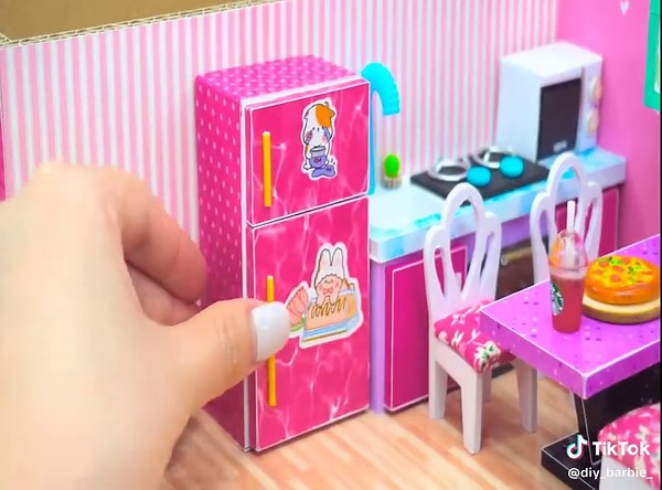 DIY Miniature Cardboard House for Barbie Dolls