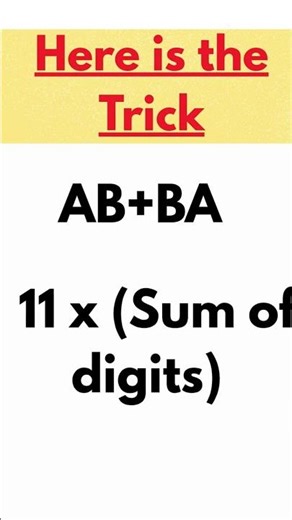 ''Fastest Way To Solve Two-Digit Sums😦''