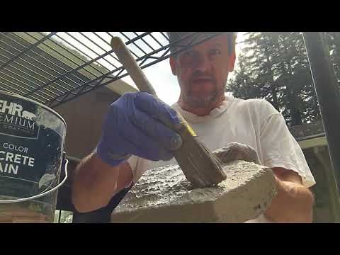 Finishing and staining . Painting concrete pavers.