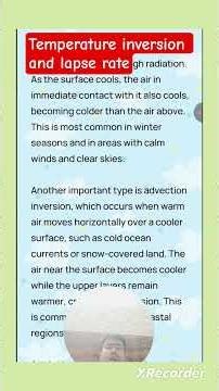 temperature inversion and lapse rate