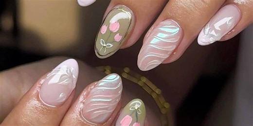 20 Chrome March Nail Ideas to Try, From Milky Pearl to Lilac Auras