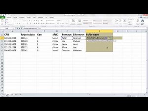 Sådan virker tekst-funktionen SAMMENKÆDNING i Excel
