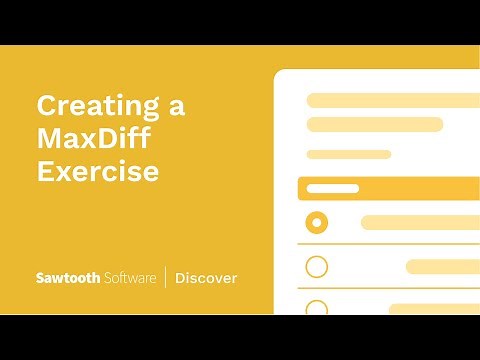 Creating a MaxDiff Exercise