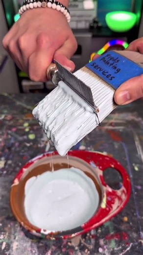 combing the brush which still has a lot of paint #shorts