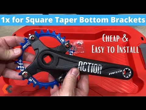 Cheap 1x Crankset for Square Taper bottom bracket Mountain Bikes - Overview and Installation