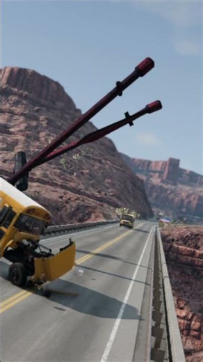 School bus and Big Hammer #beamngdrive #crash #driver #beamng #physics #beamngcrashes #gaming