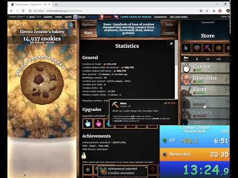 Cookie clicker Neverclick speedrun 14m 05s [FWR]