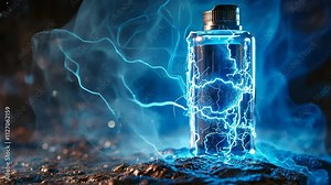 Creative energy visualization with glowing electric effects in a dynamic environment