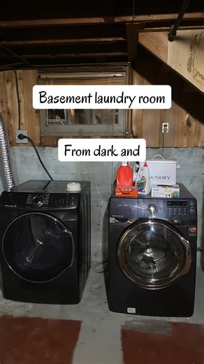 What was once an unfinished basement corner is now a fresh, functional, and beautiful laundry room. 🧺 We added laminate flooring, new counters, and custom cabinetry for storage ~ and even recycled the client’s 20-year-old farmhouse sink, giving it new life in this updated space. It’s proof that with thoughtful design, even the most forgotten corners of your home can become both pretty and practical. Would you love doing laundry here? #laundryroommakeover #beforeandafterdesign #laundryroominspir