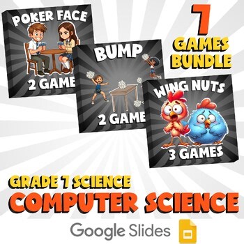 7 No Prep Science Games Bundle B - Computer Science - Grade 7 Review Activity