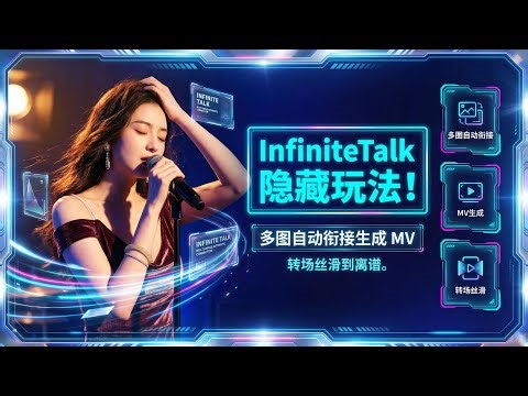 [ComfyUI]InfiniteTalk 隐藏玩法！多图自动衔接生成 MV，转场丝滑到离谱