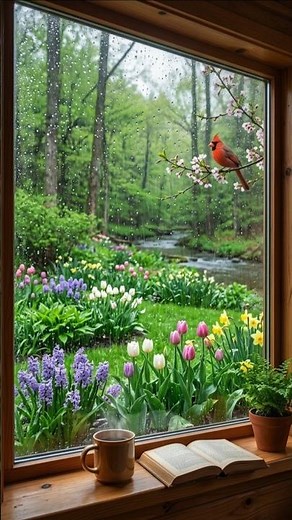 4K Spring Rain on Window - Victorian Greenhouse Ambience [No Music] 8K HDR
