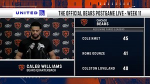"You have to have a killer instinct to be in these games, and finish these games the way we have." Caleb Williams after the Bears' win over Minnesota. | Marquee Sports Network