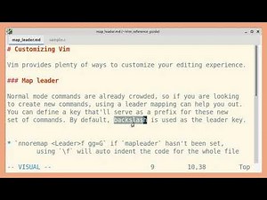 Customizing Vim: map leader