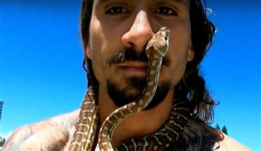 The Gold Coast Guy Who Takes His Pet Python Surfing Has Been Hit With a Hefty Fine
