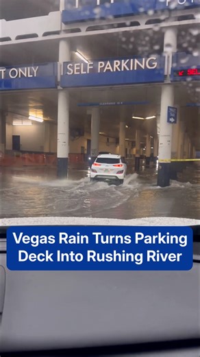 The Weather Channel on Instagram: "Rare, widespread rain in Las Vegas caused flash floods that turned one hotel parking garage into a rushing river. See the mess in the desert city as the rain kept coming."