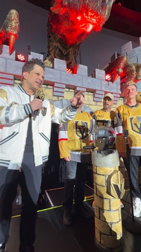 Vegas Golden Knights on Instagram: "The @backstreetboys are LARGER THAN LIFE with all the energy they’re bringing to The Realm ⚔️🩵"