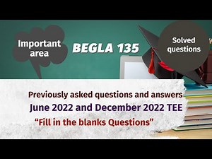 BEGLA 135 Important Questions and Answers| Solved Questions|