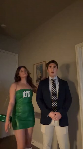 Sexy Green M&M Costume Tribute to Tucker Carlson on Fox News