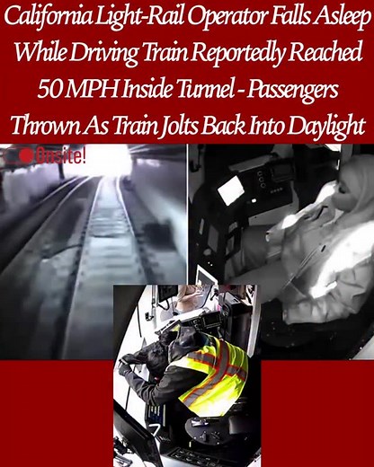 312K views · 3.7K reactions | Surveillance footage shows a San Francisco light-rail operator struggling to stay awake while driving through the Sunset Tunnel. The train reportedly reached about 50 mph while inside the tunnel. When the train exited into daylight, it jolted hard, throwing the operator and several passengers against the walls. Officials say the operator was removed from service, and the incident is under review. | Itsonsitetv | Facebook