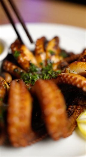 Eating Octopus ASMR #foodie #eating #eatingsounds #octopuseating #octopusrecipe