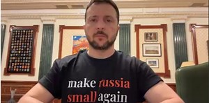 Russian foreign ministry reacts to Zelenskyy's 'make russia small again' T-shirt