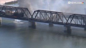 12K views · 164 reactions | Sky 12 was on scene of the train derailment and fire at the Tempe Town Lake bridge. MORE: https://bit.ly/39CY4qu | 12News | Facebook