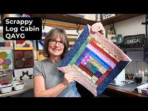 Turn Fabric Scraps Into a Beautiful Log Cabin Quilt Block with Mitered Borders QAYG