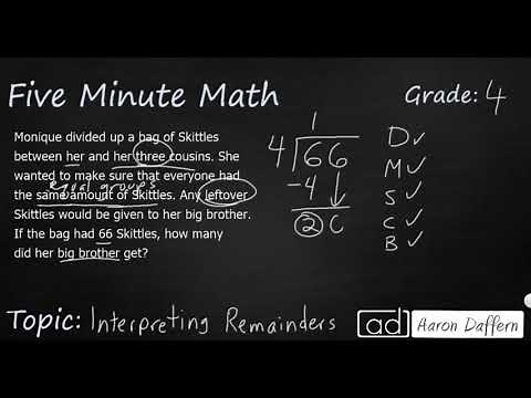 4th Grade Math Interpreting Remainders