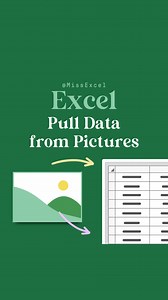 19K views · 115 reactions | Pull data from pictures ️#excel #exceltips #corporate #finance #workhacks | Miss Excel | Facebook