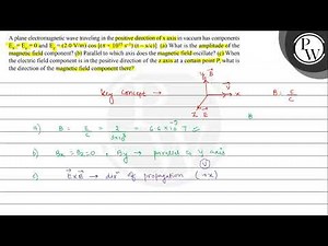 A plane electromagnetic wave traveling in the positive direction of...