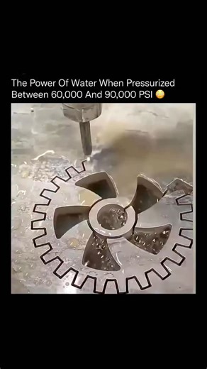 sci || tech || history on Instagram: "This stream of water is so powerful it slices through solid metal in seconds 💧⚙️ This is water pressurized up to 90,000 PSI, moving faster than the speed of sound and cutting with surgical precision. It’s called water jet cutting, a process that turns ordinary water into one of the sharpest tools on Earth. Used in aerospace, automotive, and defense industries, it can shape steel, stone, or titanium with zero heat and no material distortion. Every drop is pu