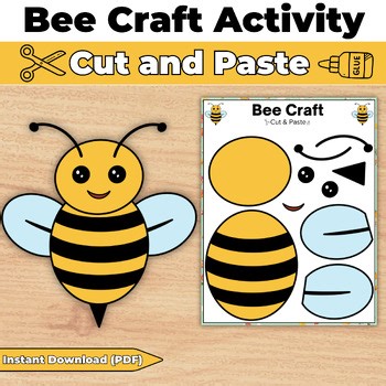 Bee Craft Template-Spring Bulletin Board Craft-Insect Craft-Cut & Paste Activity