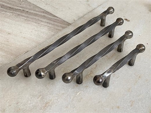 Rustic Iron Twisted Handles: Cabinet and Wardrobe Hardware - Etsy