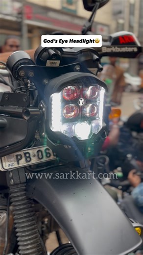 Sarkkart industries on Instagram: "LIU HJG Original God’s Eye White/Red Off Road 7 inch 95W LED Spot/Fog Light For Himalayan 450 / Scram 411 / Old Himalayan . . . . . #himalyan #bikemodification #headlight #virals #instagram #inatreels #trend #bikelife #bikeshop #modificationshop"