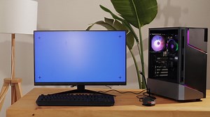 Computer with chroma key green screen on monitor. Gamer man playing in popular video games. Programmer or hacker coding a code and working in networks, cyberspace. Digital software, mobile app development. Male specialist coding. Web design. High quality 4k footage | Premium Stock Video Footage