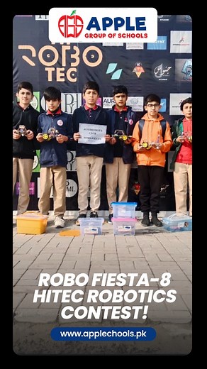 🏆 A Proud Moment for Apple Group of Schools! 🤖✨ ROBO FIESTA–8 HITEC Robotics Contest became a stage of excellence as AGS F-17 Campus secured Top 2 Positions in the Obstacle Avoidance Module! 🚀 This remarkable achievement reflects our commitment to innovation, STEM learning, and future-ready education. Our students proved that with the right guidance, curiosity turns into capability—and ideas turn into impact. 👏 Congratulations to our brilliant students, dedicated teachers, and the entire AGS