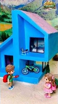 DIY Mini Modern Beach House with Pool 🏡🌴 | Relaxing Miniature Build ASMR #minipeoples #shorts