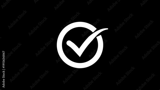 Check mark animation. check mark animation motion. Animated tick mark icon with circle loading animated. Checklist symbol icon. Check mark icon. 4K video animation.