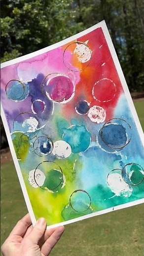 Rubber cement as watercolor resist process art #processart #watercolorresist #easyart