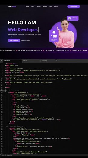 How To Make A Portfolio Website Using HTML CSS JS | Complete Responsive Website Design