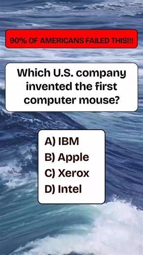 Which U.S. company invented the first computer mouse?#quiz #QuizTime #fun #noblequiz #fblifestyle#fblifestylechallenge #fblifestylechallenge2026 #fblifestylechallenge2026memory | BrainFuel USA