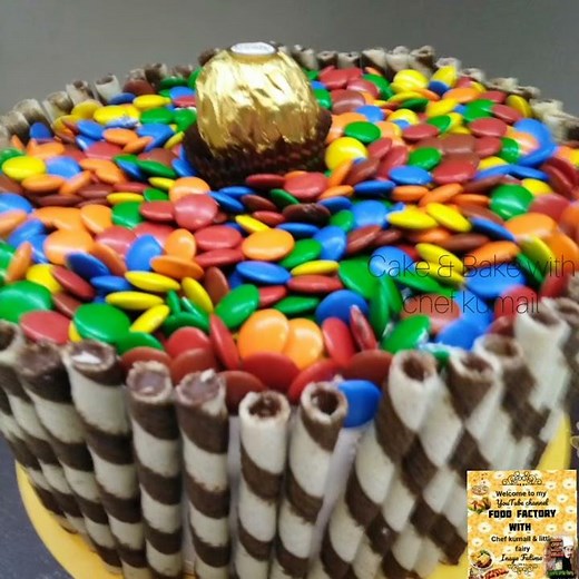 Chocolate beans cakes / top chocolate cake / chocolate rolls wafer mini sticks cake / how to make