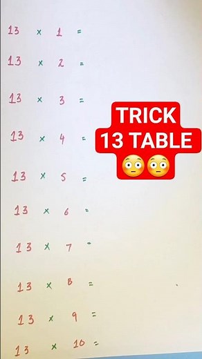 Magic Trick to Learn 13 Table Easily ✨ | Math Hack for Students