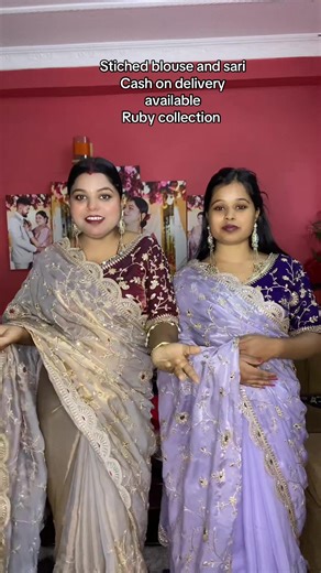 Stiched Blouse and Sari from Ruby Collection