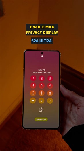 Enable Max Privacy Display on Galaxy S26 ULTRA 🤍